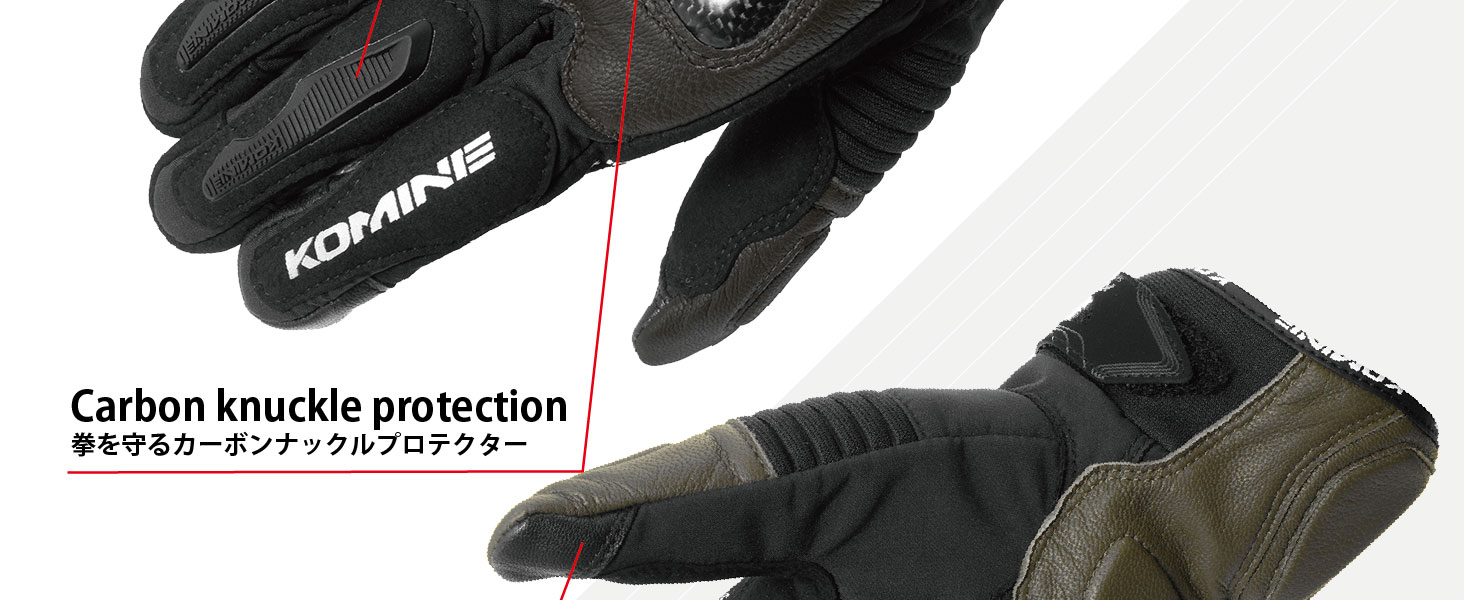 KOMINE GK-821 カーボンプロテクトグローブ ベージュ　2XL コミネ公式】GK-821 カーボンプロテクトウインドプルーフグローブ