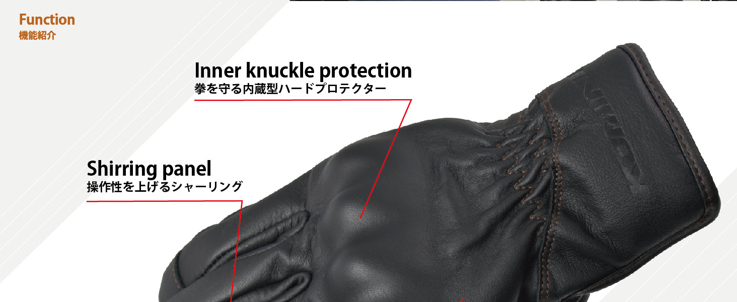 コミネ公式】GK-848 プロテクトレザーウインターグローブ | KOMINE