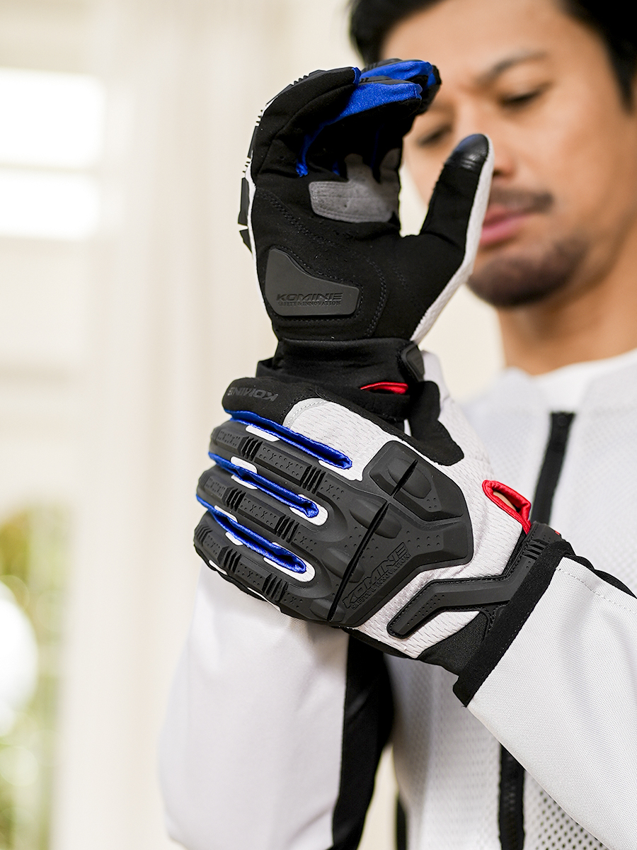 ARMANI 黒 メッシュグローブ 合成繊維 コミネ公式】GK-2475 アドベンチャーメッシュグローブ | KOMINE